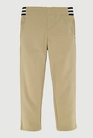 French Toast Girls 4-6x Striped Band Straight Leg Khaki Pants, Khaki, Size 6