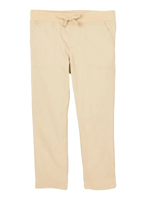 French Toast Girls 4-6x Elastic Waist Pull On Pants, Khaki, Size 6X