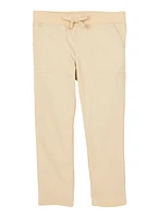 French Toast Girls 4-6x Elastic Waist Pull On Pants, Khaki, Size 6X