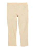 French Toast Girls 4-6x Elastic Waist Pull On Pants, Khaki, Size 6X