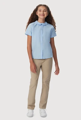 French Toast Girls 7-14 Peter Pan Collar Shirt, Blue, Size 7