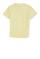 French Toast Girls 4-6x Peter Pan Collar Short Sleeve Shirt, Yellow, Size 8