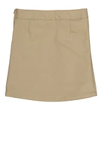 French Toast Girls 7-16 Two Button Detail Pleated Skirt, Khaki, Size 8