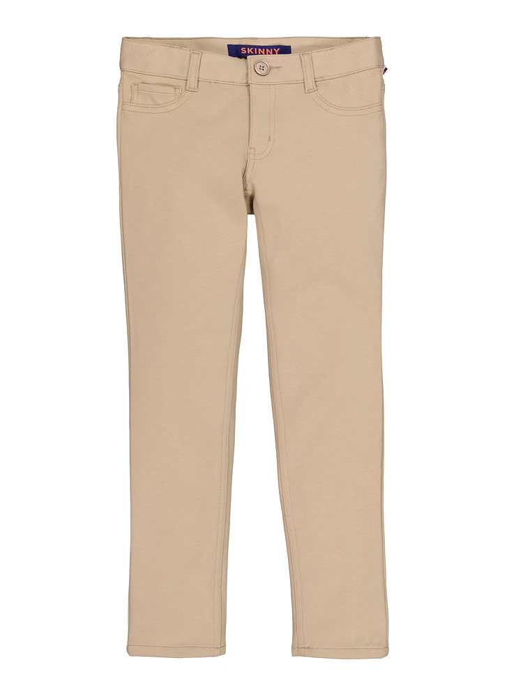 French Toast Girls 7-16 Skinny Leg Pants, Khaki,