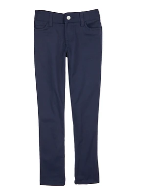 French Toast Girls 7-14 5 Pocket Skinny Pants, Blue, Size 14