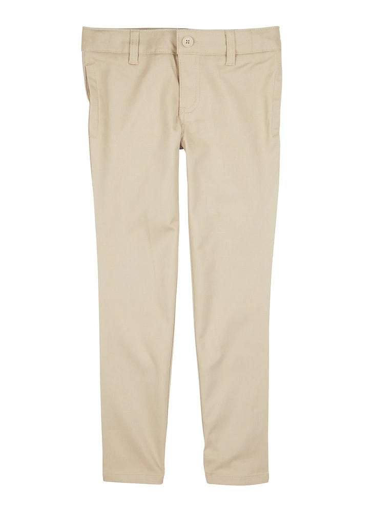 French Toast Girls 7-14 Skinny Leg Stretch Pants, Khaki, Size 12