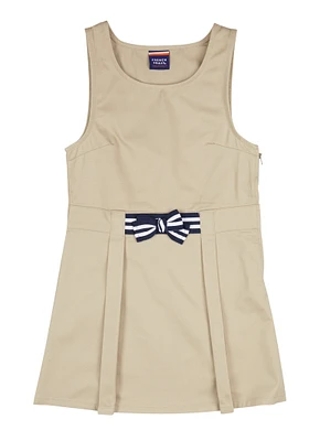 French Toast Girls 7-16 Bow Front Jumper, Khaki, Size 14