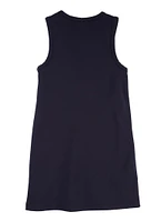 French Toast Girls 7-16 Heart Button Front Pocket Jumper, Blue, Size 14-16