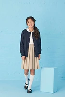 French Toast Girls 7-16 Crew Neck Cardigan, Blue, Size M
