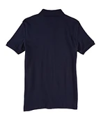 French Toast Girls 16-20 Picot Collar Polo Shirt, Blue, Size 18-20H