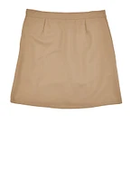 French Toast Girls 16-20 Two Tab Pleated Scooter Skirt, Khaki, Size 20