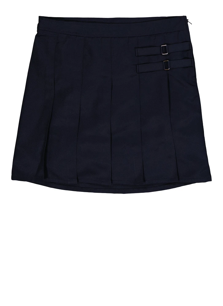 French Toast Girls 16-20 Pleated Skort, Blue, Size 18