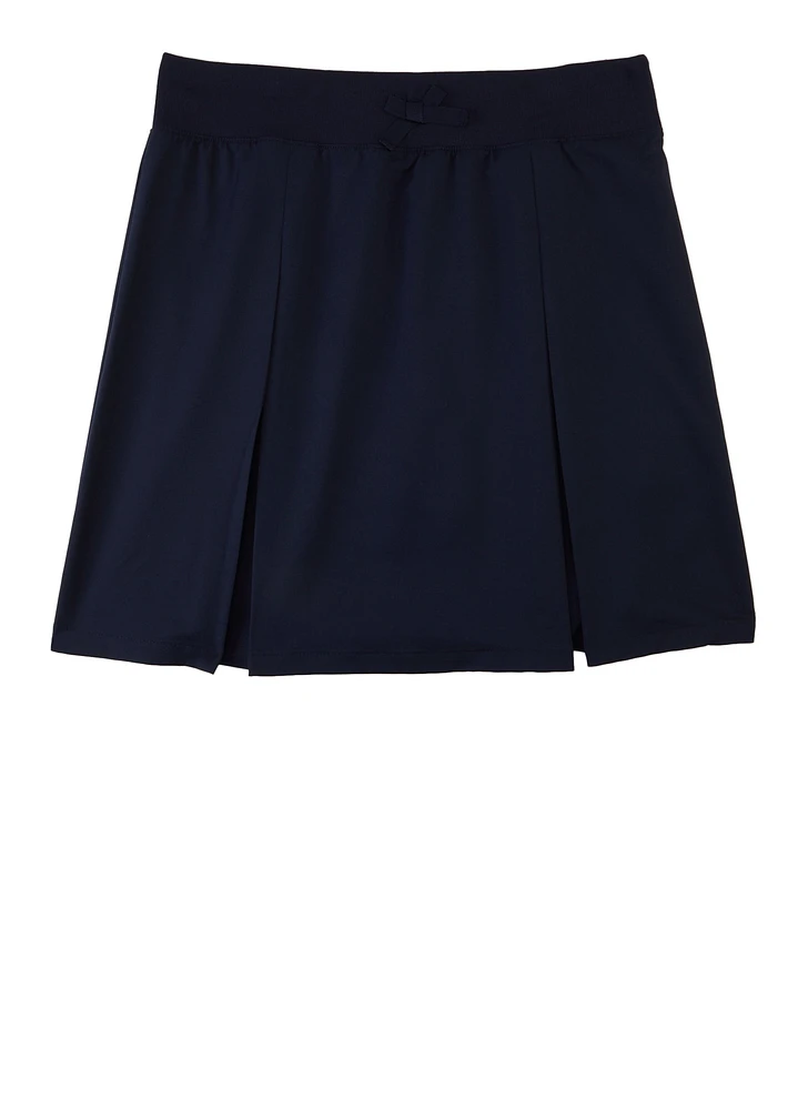 French Toast Girls 16-20 Pleated Scooter Skirt, Blue,