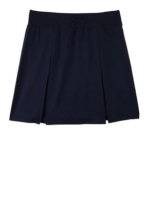 French Toast Girls 16-20 Pleated Scooter Skirt, Blue,