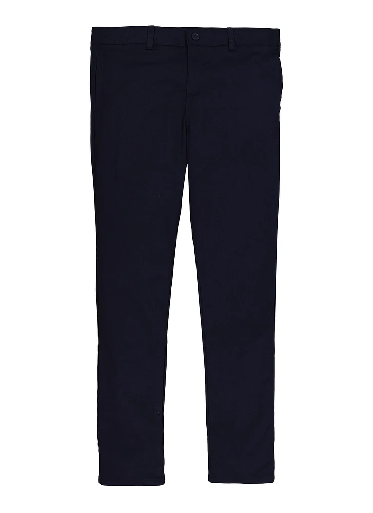 French Toast Girls 16-20 Uniform Skinny Pants, Blue, Size 16