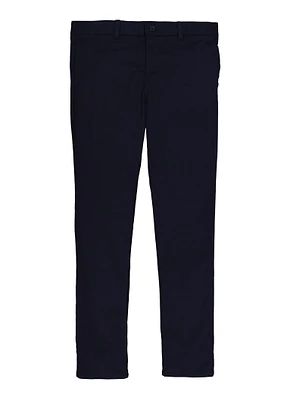 French Toast Girls 16-20 Uniform Skinny Pants, Blue, Size 16