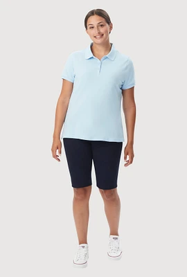 French Toast Junior Short Sleeve Pique Polo Shirt, Blue, Size M