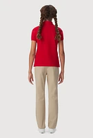 French Toast Junior Stretch Pique Polo, Red, Size L