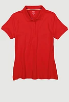 French Toast Junior Stretch Pique Polo, Red, Size L