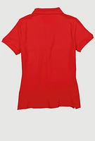 French Toast Junior Stretch Pique Polo, Red, Size L