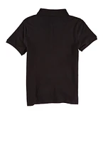 French Toast Junior Short Sleeve Polo Shirt, Black, Size M