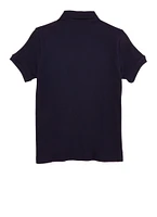 French Toast Girls Plus Size 10-20 Picot Polo Shirt, Blue, Size 10-12P