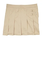 French Toast Girls Plus Size 10.5-20.5 Buckle Detail Pleated Skort, Khaki, Size 10.5