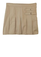 French Toast Girls Plus Size 10.5-20.5 Buckle Detail Scooter Skirt, Khaki, Size 18.5