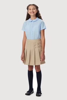 French Toast Girls Plus Size 10.5-20.5 Buckle Detail Scooter Skirt, Khaki, Size 12.5