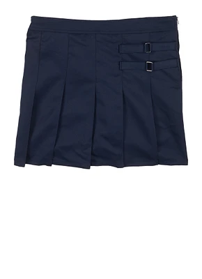 French Toast Girls Plus Size 10.5-20.5 Buckle Pleated Skort, Blue, Size 18.5