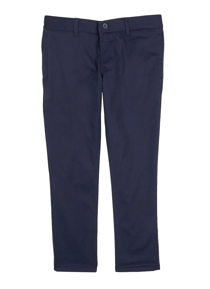 French Toast Girls Plus Size 10.5-20.5 Solid Skinny Leg Pants, Blue, Size 16.5