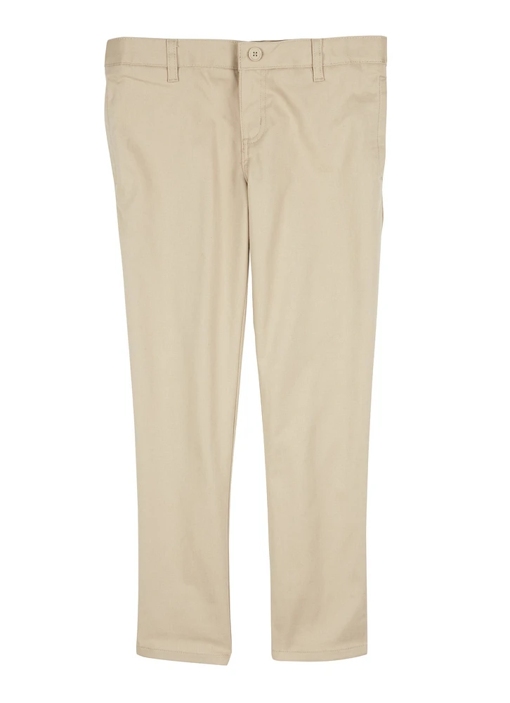 French Toast Girls Plus 10.5-20.5 Skinny Leg Pants, Khaki,