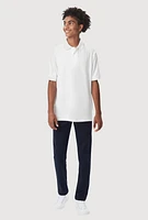 French Toast Boys 4-7 Short Sleeve Polo, White,