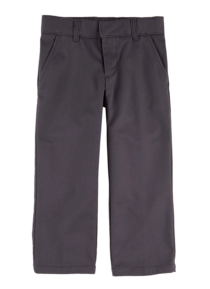 French Toast Boys 4-7 Hook and Eye Relaxed Fit Chinos, Grey, Size 4