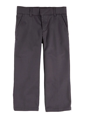 French Toast Boys 4-7 Hook and Eye Relaxed Fit Chinos, Grey, Size 4