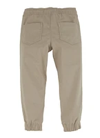 French Toast Boys 4-7 Twill Solid Drawstring Joggers, Khaki, Size 7