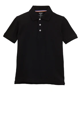 French Toast Boys 8-14 Short Sleeve Pique Polo Shirt, Black, Size 10-12