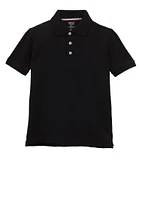 French Toast Boys 8-14 Short Sleeve Pique Polo Shirt, Black, Size 10-12