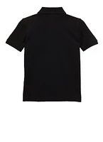 French Toast Boys 8-14 Short Sleeve Pique Polo Shirt, Black, Size 10-12