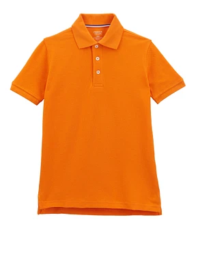 French Toast Boys 8-14 Solid Short Sleeve Pique Polo, Orange, Size 14-16
