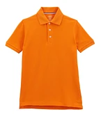 French Toast Boys 8-14 Solid Short Sleeve Pique Polo, Orange, Size 14-16