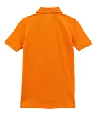French Toast Boys 8-14 Solid Short Sleeve Pique Polo, Orange, Size 14-16