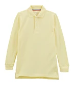 French Toast Boys 8-14 Long Sleeve Pique Polo, Yellow, Size 10-12