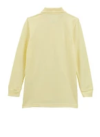 French Toast Boys 8-14 Long Sleeve Pique Polo, Yellow, Size 10-12
