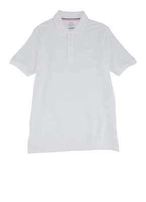 French Toast Boys 18-20 Short Sleeve Pique Polo Shirt, White, Size 18-20