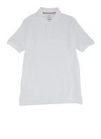French Toast Boys 18-20 Short Sleeve Pique Polo Shirt, White, Size 18-20
