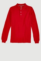 French Toast Boys School Uniform Long Sleeve Shirt Size 16-20, Red, Size 20