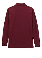 French Toast Boys Husky 18-20 Long Sleeve Polo Shirt, Burgundy, Size 18-20