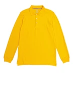 French Toast Boys 16-20 Pique Long Sleeve Polo, Yellow, Size 18-20
