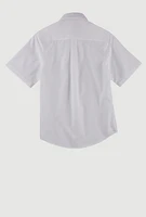 French Toast Boys 10-20 Husky Short Sleeve Shirt, White, Size 14H